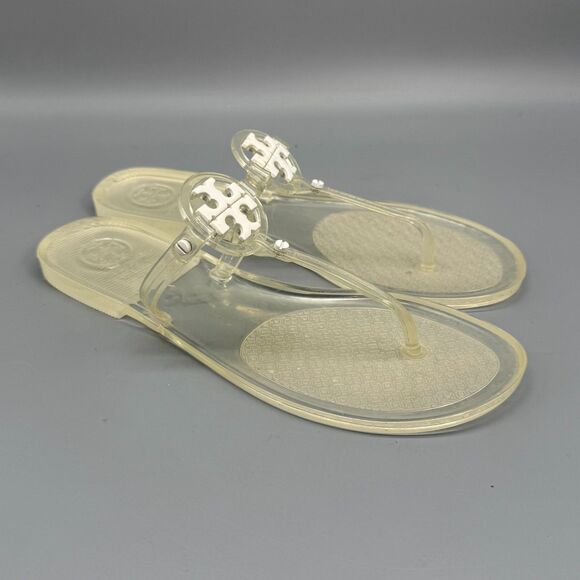Tory Burch Women's 7 Clear Mini Miller Jelly Thong Sandals Open Toe Comfort - Picture 1 of 7